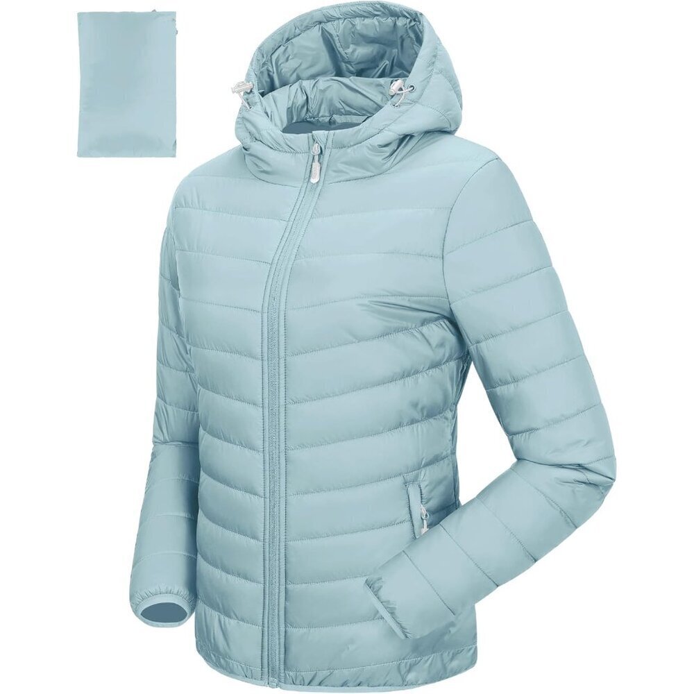 Women's Hooded Packable Puffer Jacket Lightweight Warm Puffy Quilted Winter Coat